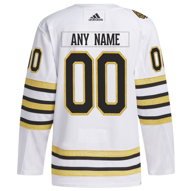 Boston Bruins adidas 100th Anniversary Primegreen Custom Jersey - White