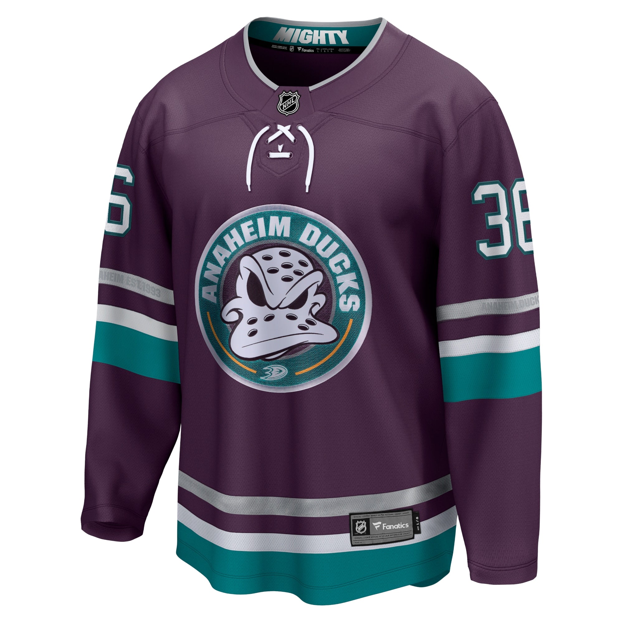 John Gibson Anaheim Ducks Fanatics Branded 30th Anniversary Premier Breakaway Jersey - Purple