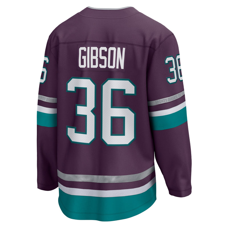 John Gibson Anaheim Ducks Fanatics Branded 30th Anniversary Premier Breakaway Jersey - Purple