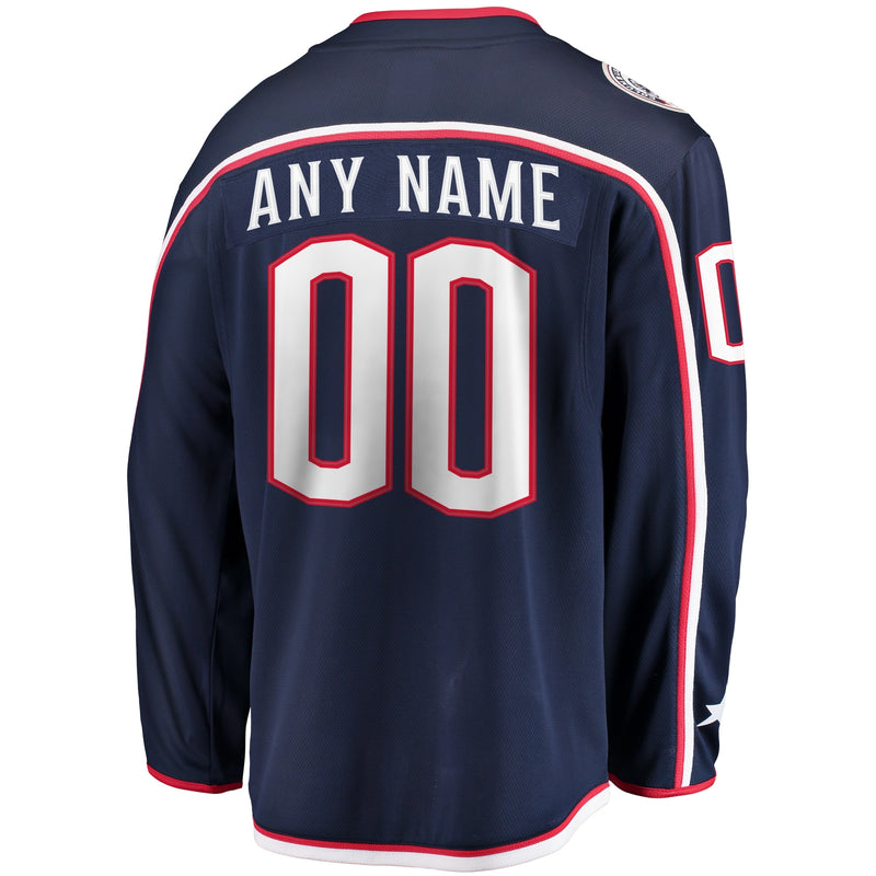 Columbus Blue Jackets Fanatics Home Breakaway Custom Jersey - Navy