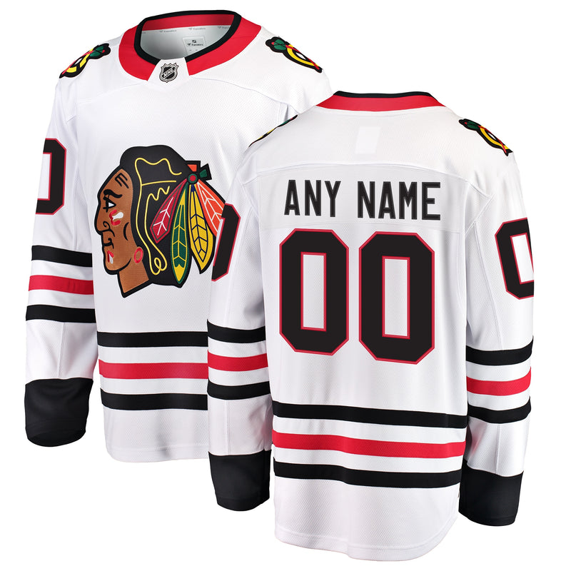 Chicago Blackhawks Fanatics Away Breakaway Custom Jersey - White