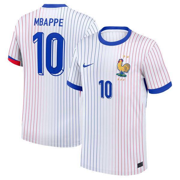 Kylian Mbappe France National Team Nike 2024 Away Jersey - White