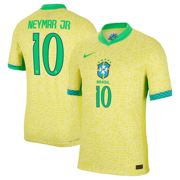 Neymar Jr. Brazil National Team Nike 2024 Home Match Player Jersey – Yellow