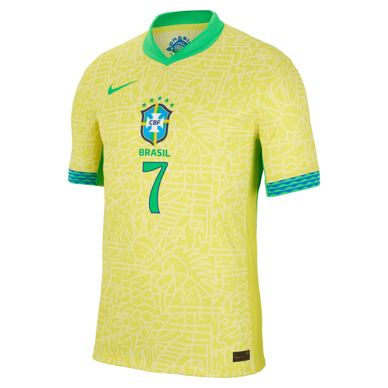 Vini Jr. Brazil National Team Nike 2024 Home Jersey - Yellow