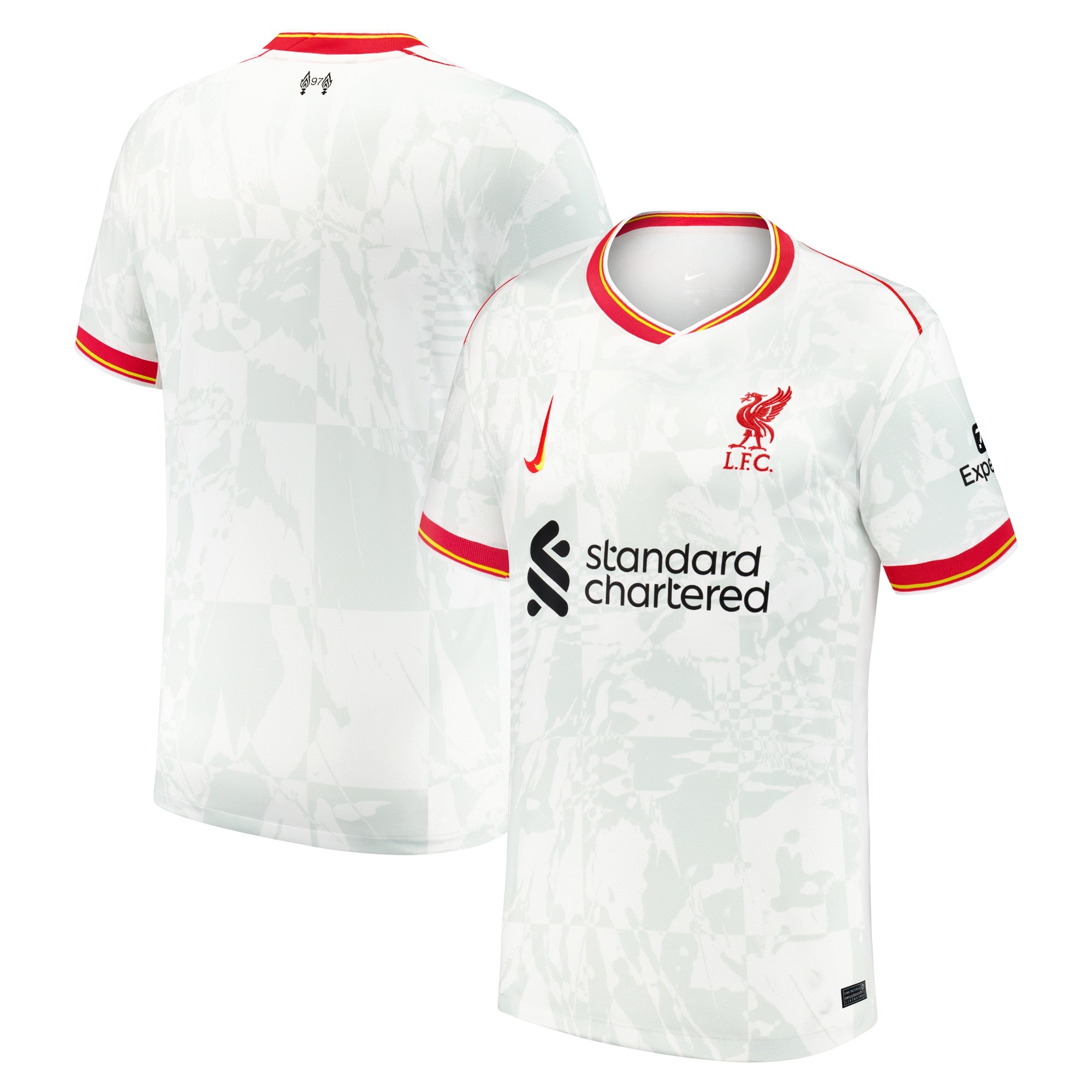 Liverpool Nike 2025 third Custom jersey in white with red and yellow accents and sponsor logos