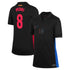 Nike Pedri Barcelona away jersey 2025 in black with red number 8 and blue side panels