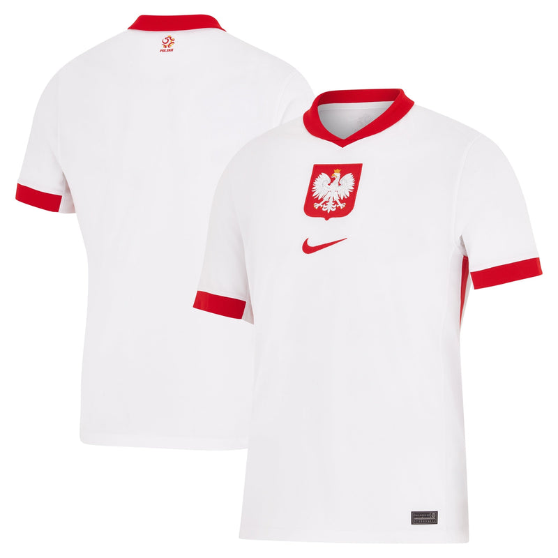 Poland Nike Home Stadium Shirt 2024 Custom Jersey - White