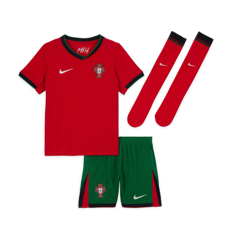 Portugal Nike Home Stadium Kit 2024 - Little Kids Custom Jersey - Red