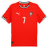 Puma Cristiano Ronaldo Portugal jersey 2025 in red with number 7 and team crest
