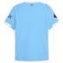 Back view of Manchester City 2025 home Puma jersey in light blue with white trim and Premier League patches