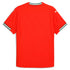 Back view of Puma Portugal 2025 home jersey in red with green and white trim on sleeves and collar