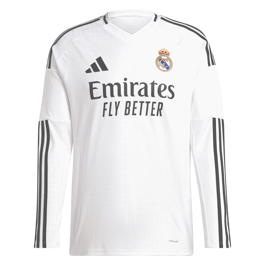 Kylian Mbappé 9 Real Madrid adidas 2024/25 Home Long Sleeve Player Jersey - White