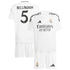 Real Madrid adidas Home Kids 2024-25 with Bellingham 5 printing Jersey - White