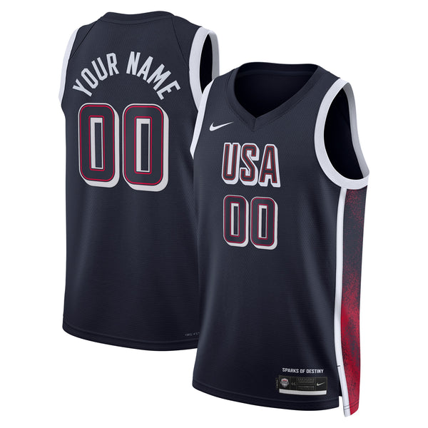 USA Basketball Nike Unisex 2024 Swingman Custom Jersey - Navy