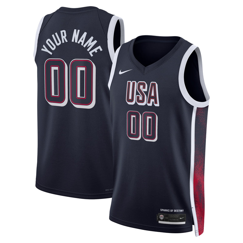 USA Basketball Nike Unisex 2024 Swingman Custom Jersey - Navy