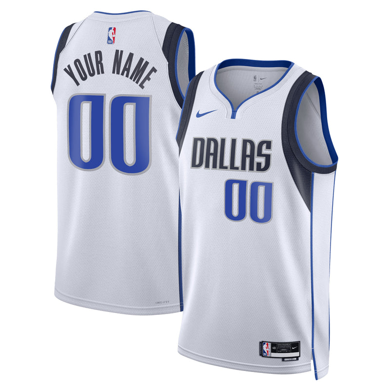 Dallas Mavericks Nike Unisex Swingman Custom Jersey White - Association Edition