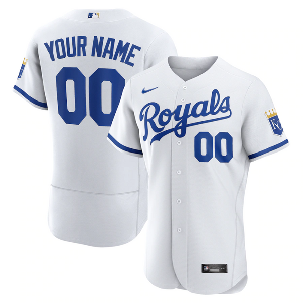 Kansas City Royals White Official Custom Jersey Unisex Pro Official - Jersey Teams World