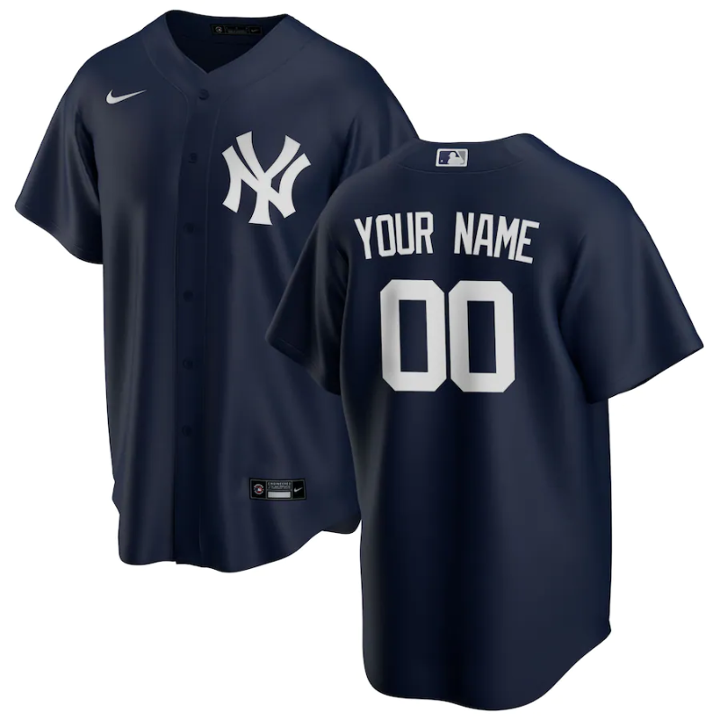 New York Yankees Navy Custom Jersey Unisex Pro Official - Jersey Teams World
