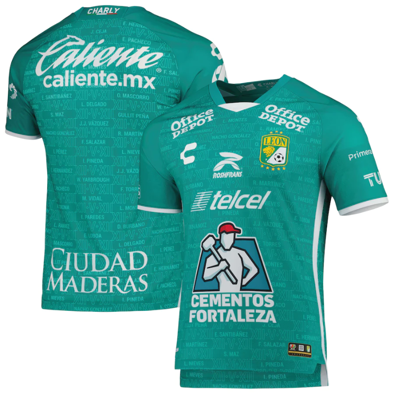Club Leon Charly 2022/23 Home Jersey - Green/White - Jersey Teams World
