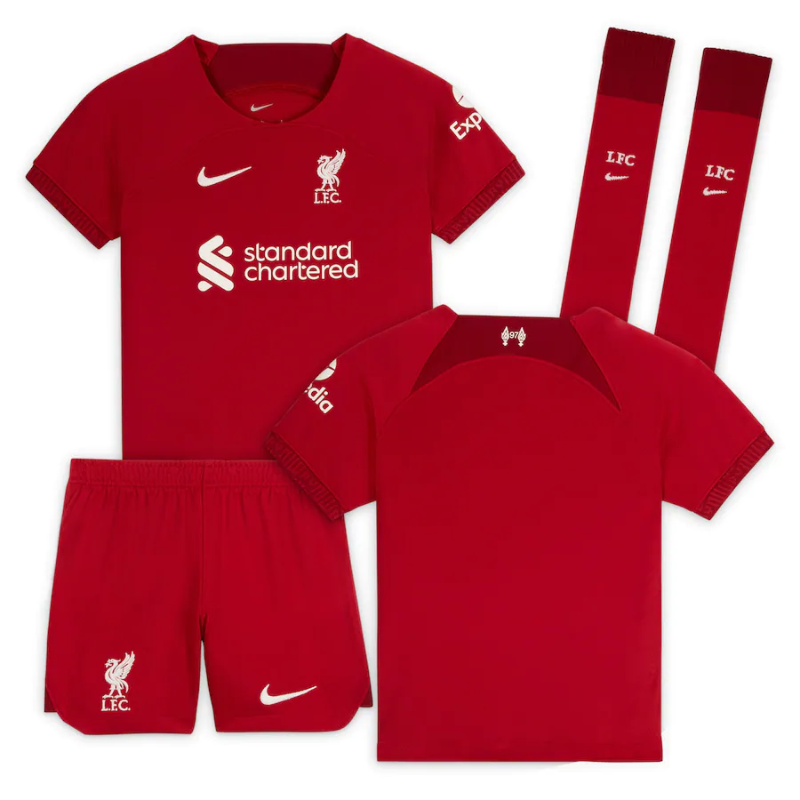 Liverpool Home Stadium Kit 2022-23 - Little Kids 2 - 13 Years Custom Unisex Jersey - Jersey Teams World