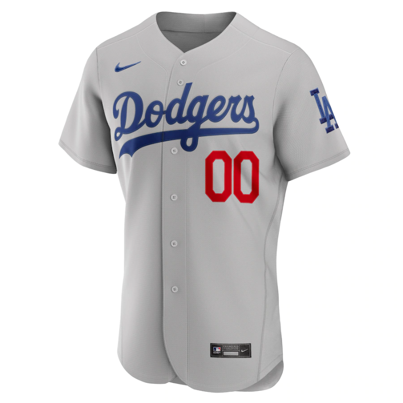 Los Angeles Dodgers Team Gray Alternate Custom Patch Jersey Unisex Pro Official - Jersey Teams World