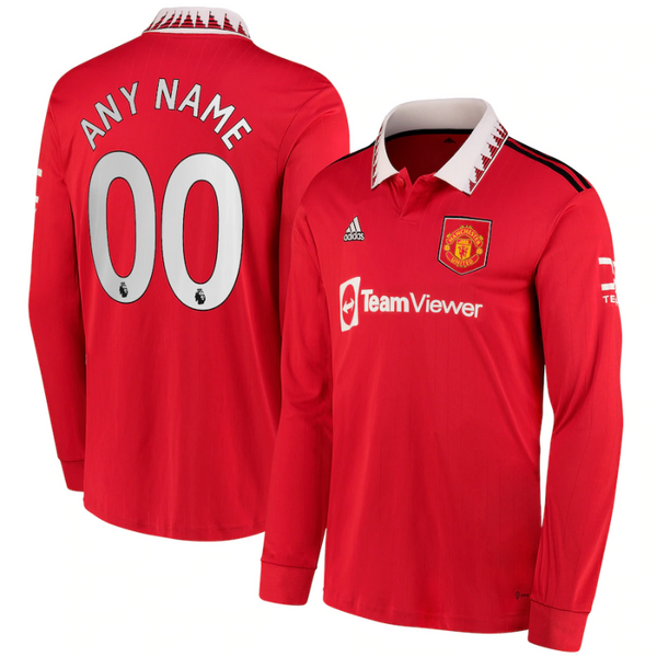 Manchester United Shirt   Long Sleeve 2022/23 Home Custom Unisex Jersey - Jersey Teams World
