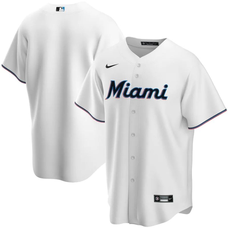 Miami Marlins Team 2022 White Home Custom Jersey Unisex Pro Official - Jersey Teams World