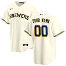 Milwaukee Brewers Team 2022 Home Custom Jersey Unisex Pro Official - Cream - Jersey Teams World