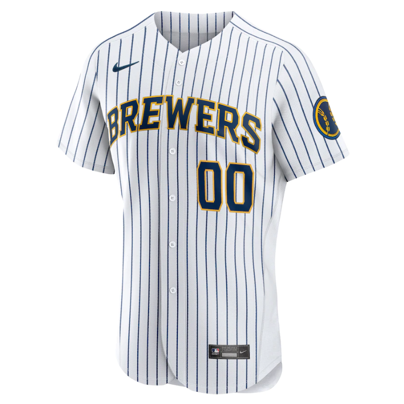 Milwaukee Brewers Team Alternate Custom Patch Jersey Unisex Pro Official White - Jersey Teams World