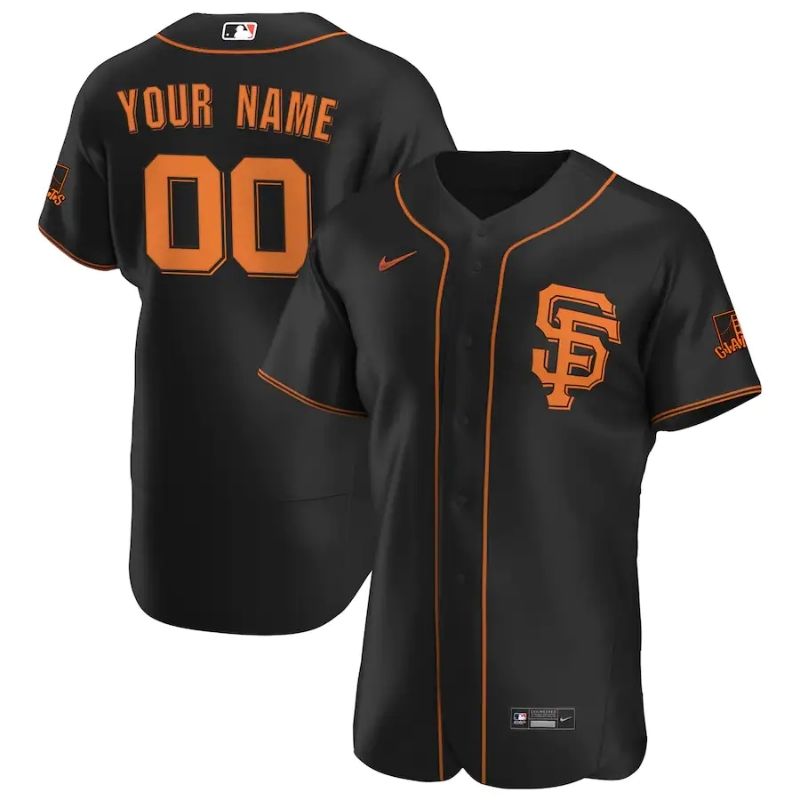 San Francisco Giants Team 2022 Home Custom Jersey Unisex Pro Official - Black - Jersey Teams World