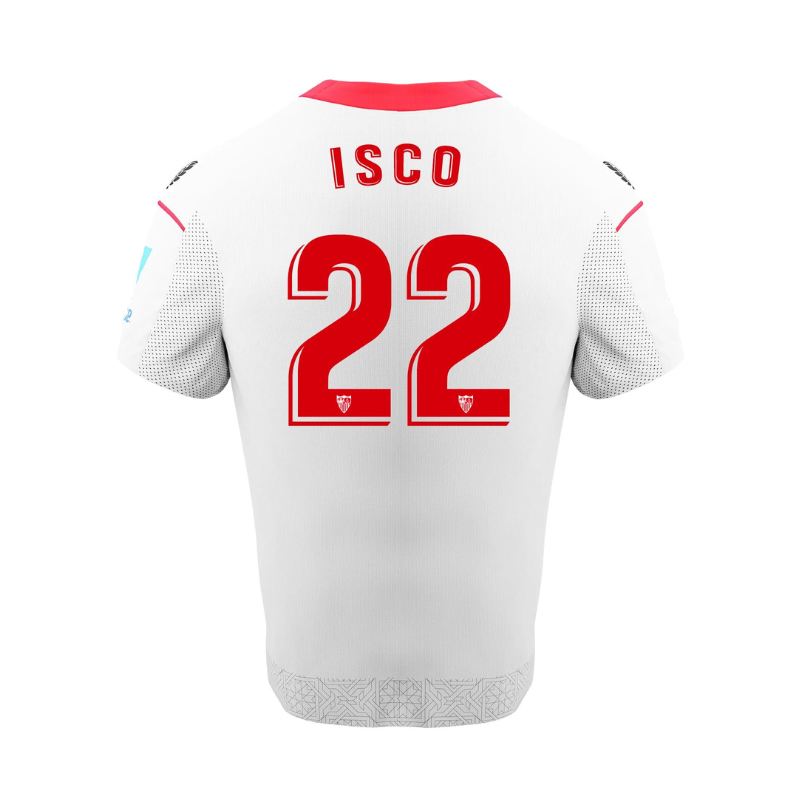 Isco 22 Sevilla Fc Home   Unisex Shirt 2023 Player Jersey  - White - Jersey Teams World