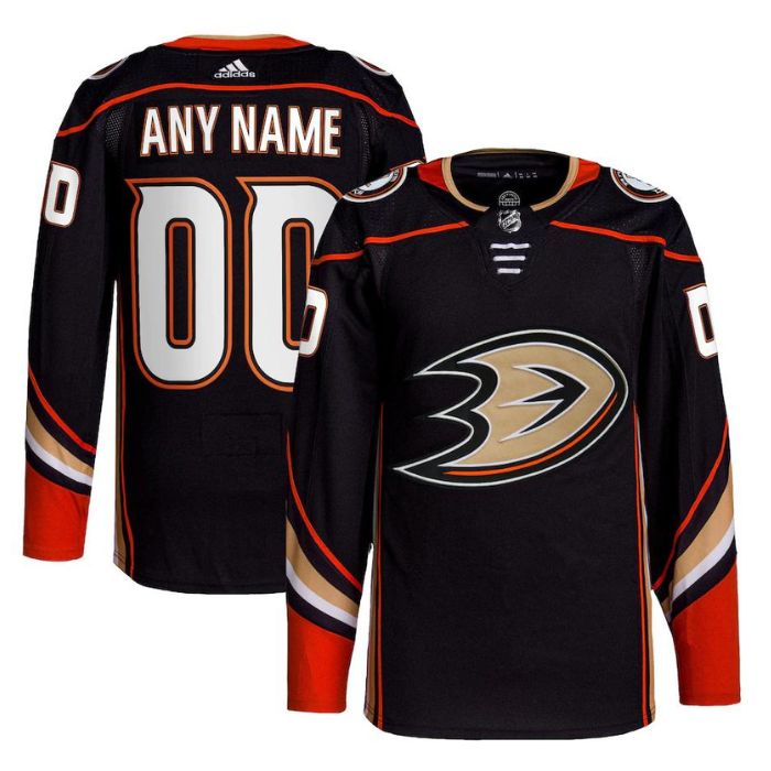 Anaheim Ducks Unisex Home Personalized Pro Jersey - Black - Jersey Teams World