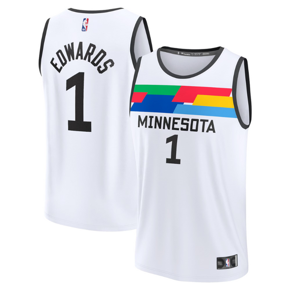 Anthony Edwards Minnesota Timberwolves Unisex 2023 Fastbreak Jersey - City Edition - White - Jersey Teams World