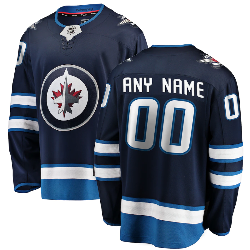 Winnipeg Jets Team 2022 Home Custom Jersey Pro Official- Blue - Jersey Teams World