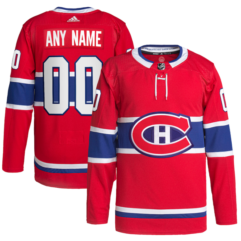 Montreal Canadiens Team Home Custom Jersey Pro Official- Red - Jersey Teams World