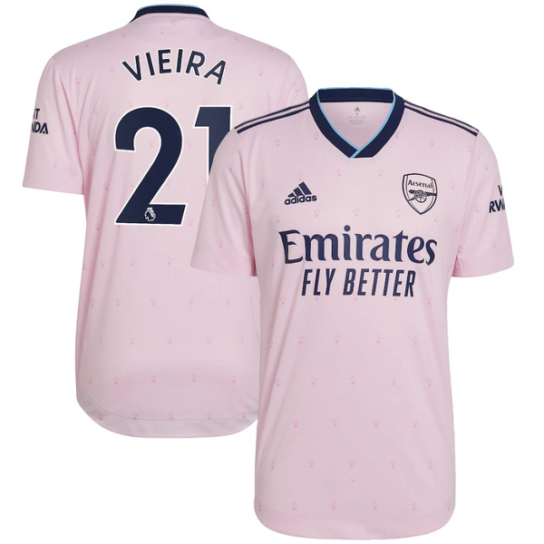 Arsenal Third Shirt   2022-23 with Vieira 21 printing Player Unisex Jersey - All Genders - Jersey Teams World
