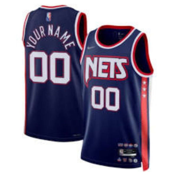 Brooklyn Nets Team 2022 Custom Jersey - City Edition - Navy - Jersey Teams World