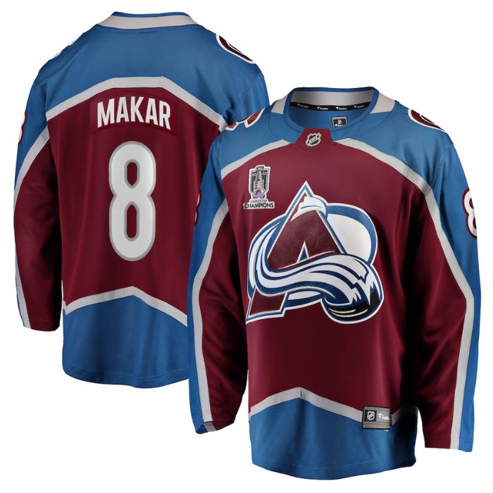 Cale Makar Colorado Avalanche Team 2022 Stanley Cup Champions Breakaway Patch Unisex Player Jersey - Burgundy - Jersey Teams World
