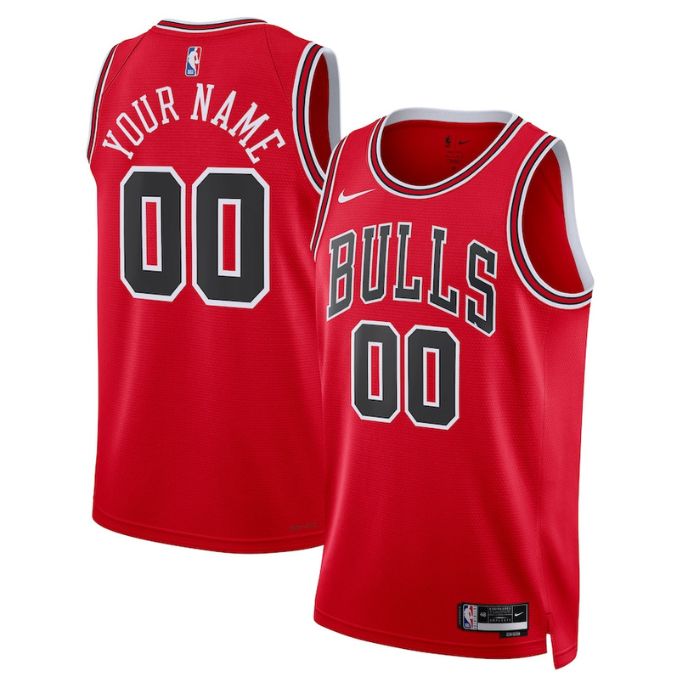 Chicago Bulls Unisex  2023 Swingman Custom Jersey Red - Icon Edition - Jersey Teams World