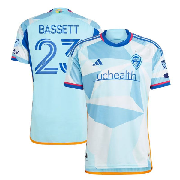 Cole Bassett Colorado Rapids  Unisex Shirt 2023 New Day Kit - Light Blue - Jersey Teams World