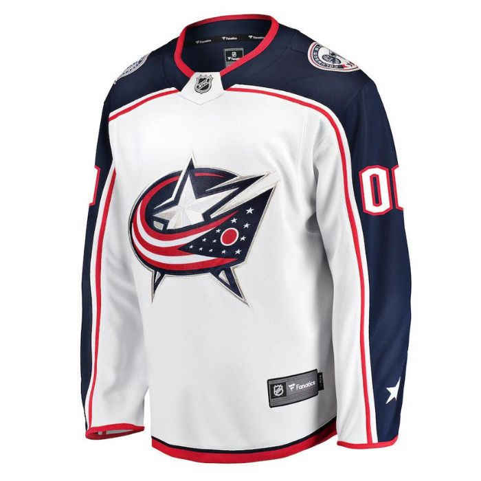 Columbus Blue Jackets Away Breakaway Personalized Jersey Pro - White - Jersey Teams World