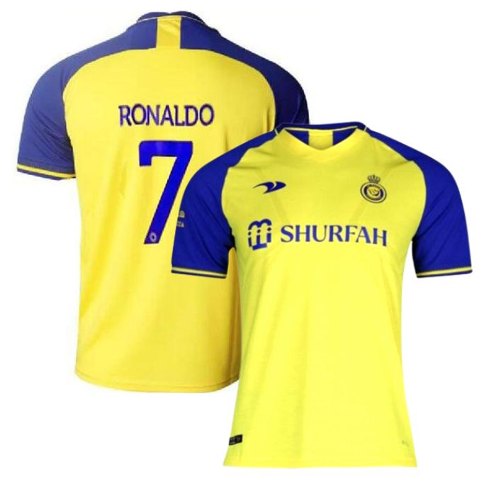 Cristiano Ronaldo 7 Al Nasser Team 2022/23 Unisex Shirt  Jersey – Yellow - Jersey Teams World