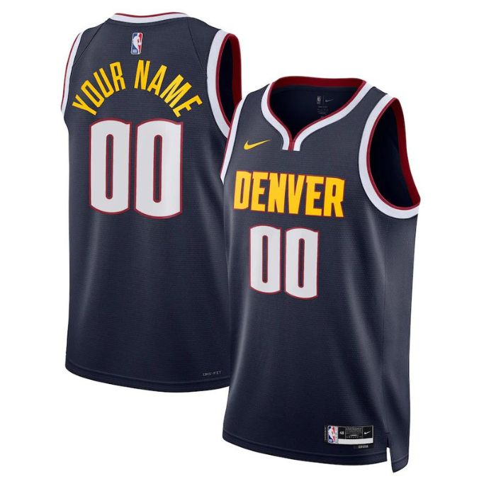 Denver Nuggets Unisex 2023 Swingman Custom Jersey Navy - Icon Edition - Jersey Teams World