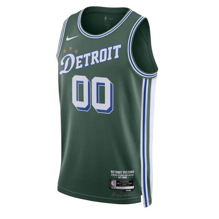 Detroit Pistons Unisex 2023 Swingman Custom Pro Official Jersey - City Edition - Green - Jersey Teams World