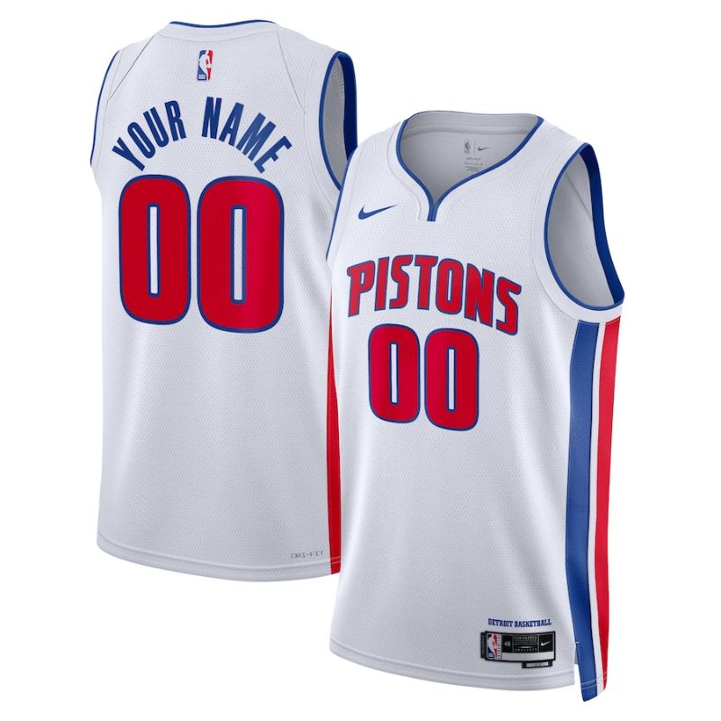 Detroit Pistons Team Unisex 2022/23 Customized Jersey White - Association Edition - Jersey Teams World
