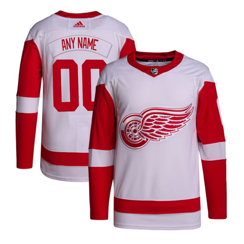 Detroit Red Wings Team Custom Jersey Pro Official White - Jersey Teams World
