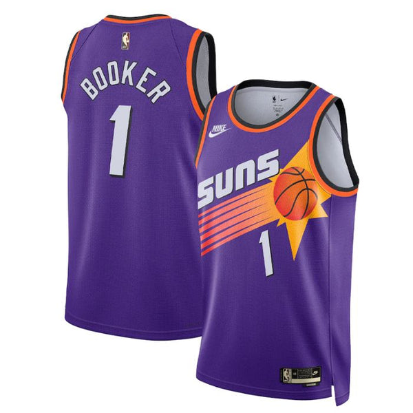 Devin Booker Phoenix Suns Unisex 2023 Swingman Jersey Purple - Classic Edition - Jersey Teams World