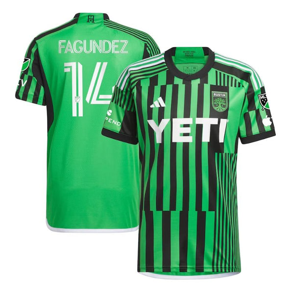 Diego Fagundez Austin FC  Unisex Shirt 2023 Las Voces Kit Player Jersey - Green - Jersey Teams World