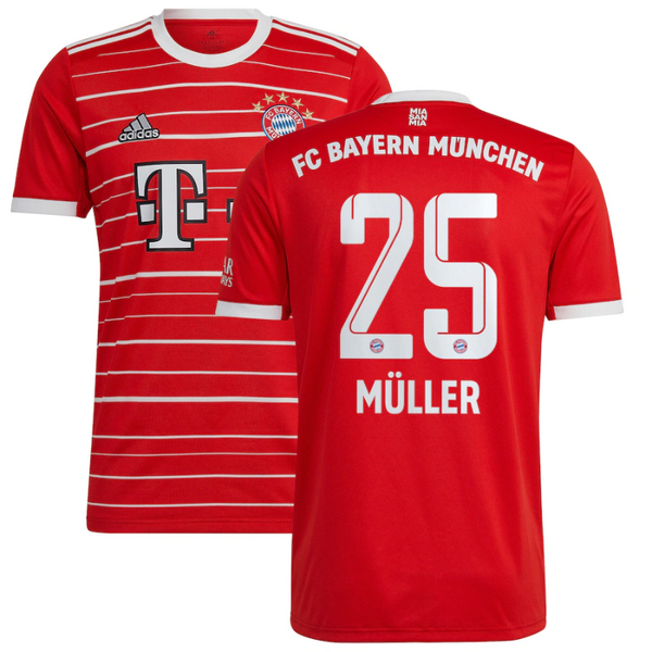 FC Bayern Home Shirt 2022-23 with Müller 25 printing Jersey - Jersey Teams World