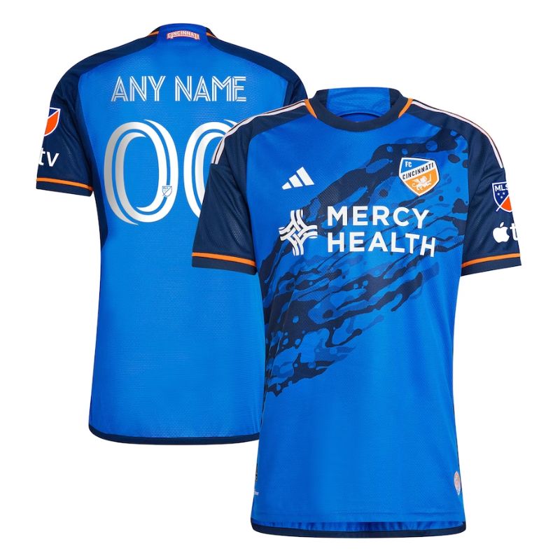 FC Cincinnati  Unisex Shirt 2023 River Kit Custom Jersey - Blue - Jersey Teams World